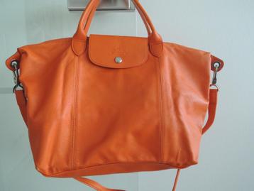 Longchamp Collection Le Pliage kalfsleer vintage schoudertas beschikbaar voor biedingen