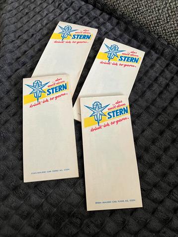 Set 4 vintage bloc-note met reclame van stern 15 x 7 cm beschikbaar voor biedingen