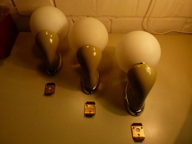 vintage set wandlampen Luigi Colani space age moosgrün, Verzamelen, Retro, Huis en Inrichting, Ophalen