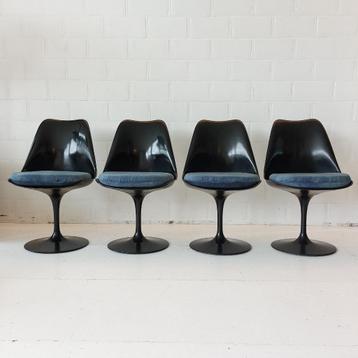 Saarinen Knoll International Tulip chair stoel kvadrat zwart disponible aux enchères