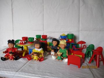 (👉ﾟヮﾟ)👉 Vintage DUPLO Dolls Anna-Lisa-Marie-Sarah (1), Envoi, Comme neuf, Ensemble complet, Duplo