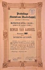 Probolingo Stoomtram maatschappij (1895) -  aandeel, Postzegels en Munten, Aandelen en Waardepapieren, Ophalen of Verzenden, Voor 1920