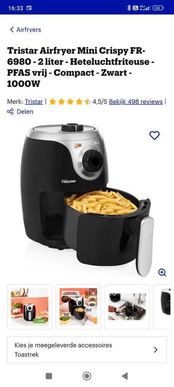 Tristar camping airfryer 1000w. beschikbaar voor biedingen