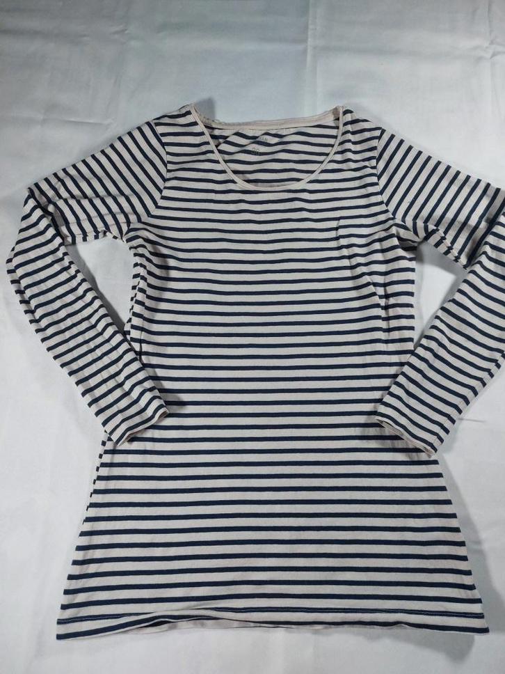 Haut à manches longues rayé de la marque Zeeman, Vêtements | Femmes, Tops, Comme neuf, Taille 36 (S), Blanc, Manches longues, Enlèvement ou Envoi