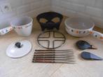 Le creuset dubbel ondue (gietijzeren braadpan)., Ophalen of Verzenden, Gietijzer