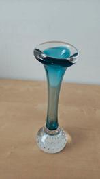 Murano Art Glass Blue Vase, Antiek en Kunst, Ophalen