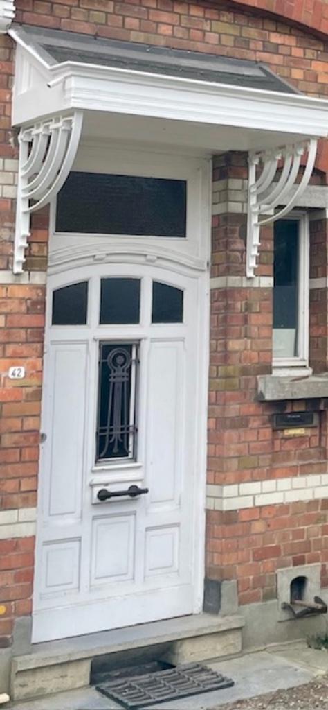 Voordeur-Buitendeur in hout met 3 puntsslot, Huis en Inrichting, Overige Huis en Inrichting, Gebruikt, Ophalen
