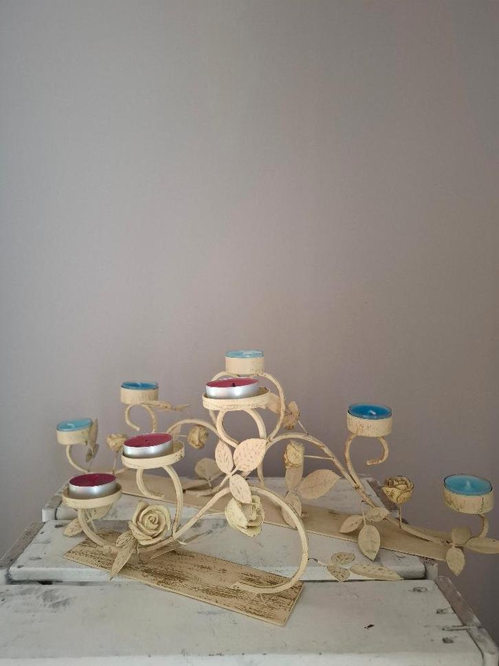 Theelichthouders in metaal, Huis en Inrichting, Woonaccessoires | Kandelaars en Kaarsen, Metaal, Ophalen