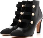 CHANEL LEREN LAARSJES MAAT 39, (NEW 1.800) ORIGINEEL💖💖💖, Comme neuf, Boots et Botinnes, Noir, Envoi