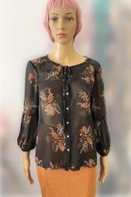 Blouse romantique en mousseline à imprimé floral (taille S/M, Vêtements | Femmes, Blouses & Tuniques, Taille 36 (S), Noir, Enlèvement ou Envoi