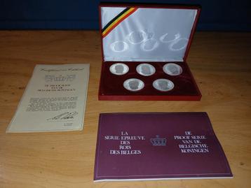 Proofset Belgische Koningen, Ophalen of Verzenden, België, Setje, Zilver