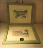 2 Mooie Aquarellen 'Zichten in Wenen' - gesigneerd, Antiek en Kunst, Ophalen of Verzenden