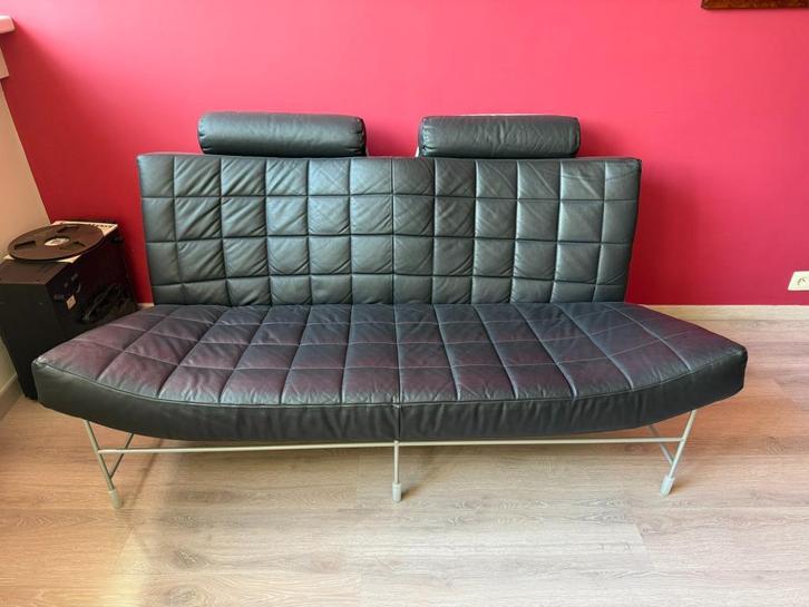 zetel-bank-Leolux Volare zwart design, Huis en Inrichting, Zetels | Zetels en Chaises Longues, Zo goed als nieuw, Tweepersoons