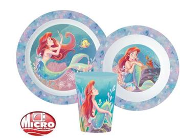 Disney Princess Ariel Kinderservies met Beker - Magnetron beschikbaar voor biedingen