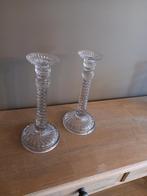 2 glazen kandelaars, Antiek en Kunst, Ophalen