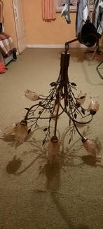 Vends  lustre halogen ou led à suspendre, tulipe, Ophalen, Gebruikt, Glas