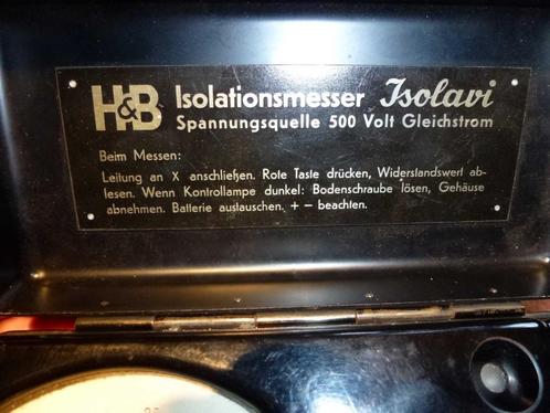 Tester d'isolement  H & B   Isolavi -500V, Doe-het-zelf en Bouw, Meetapparatuur, Gebruikt, Overige meters, Ophalen of Verzenden