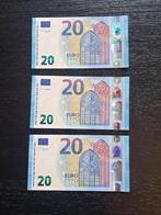 Numéros de série consécutifs Lagarde 2015 Italie 3x20 euros, Timbres & Monnaies, Billets de banque | Europe | Euros, Série, 20 euros