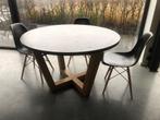 Leuke designtafel met 4 stoelen, Huis en Inrichting, Tafels | Eettafels, 100 tot 150 cm, 100 tot 150 cm, Modern, Rond
