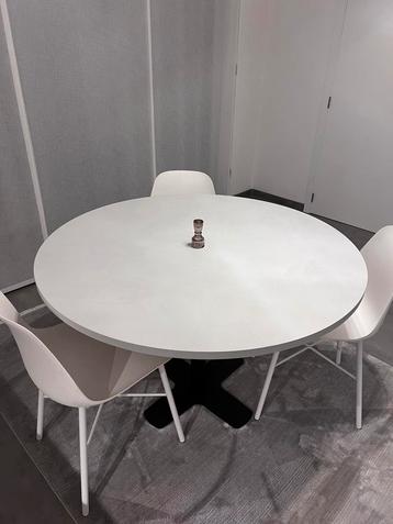 ronde eettafel spinner antraciet/chalk white met 3 stoelen beschikbaar voor biedingen