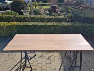 oud massief eiken tafelblad 220 x 85 x 4 cm beschikbaar voor biedingen