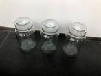 glazen opberg potten 3 stuks, Ophalen of Verzenden, Zo goed als nieuw