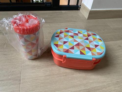Set met brooddoos, bestek en drinkbeker, Huis en Inrichting, Keuken | Bestek, Nieuw, Bestekset, Kunststof, Vaatwasserbestendig