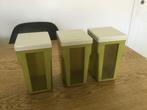 3 boîtes de rangement vertes vintage, Maison & Meubles, Utilisé, Enlèvement ou Envoi