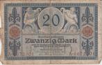 ZWANZIG MARK  1915 DUITSLAND, Postzegels en Munten, Bankbiljetten | Europa | Niet-Eurobiljetten, Duitsland, Verzenden