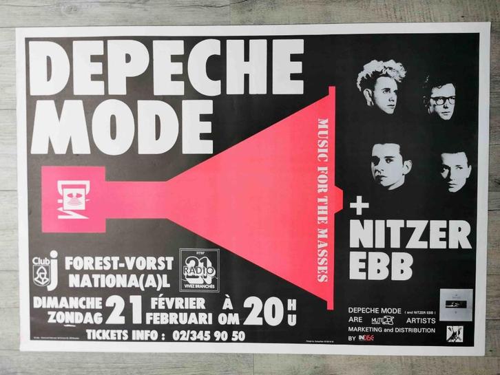 DEPECHE MODE - CONCERTPOSTER VAN BRUSSEL - 70/100 CM, Verzamelen, Posters, Zo goed als nieuw, Muziek, Deurposter of groter, Rechthoekig Liggend
