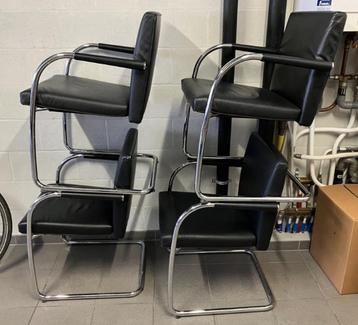 4stuks Vitra Visasoft Visavis vergaderstoelen, zwart leder beschikbaar voor biedingen