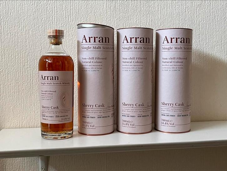 Whisky 3 flessen Arran Sherry Cask 55.8%, Verzamelen, Wijnen, Nieuw, Ophalen of Verzenden