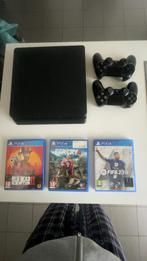 Ps4 slim (500GB) 3 spelletjes en 2 controllers, Games en Spelcomputers, Ophalen, Met 2 controllers, Zo goed als nieuw, Slim