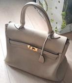 Originele beige tas van echt leer Nathan, Ophalen of Verzenden, Beige