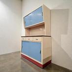 Vintage pastelblauwe kast / keukenkast / buffetkast, Ophalen of Verzenden, Kast