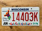 Amerikaanse nummerplaat Wisconsin USA, Verzamelen, Ophalen of Verzenden, Gebruikt, Auto's