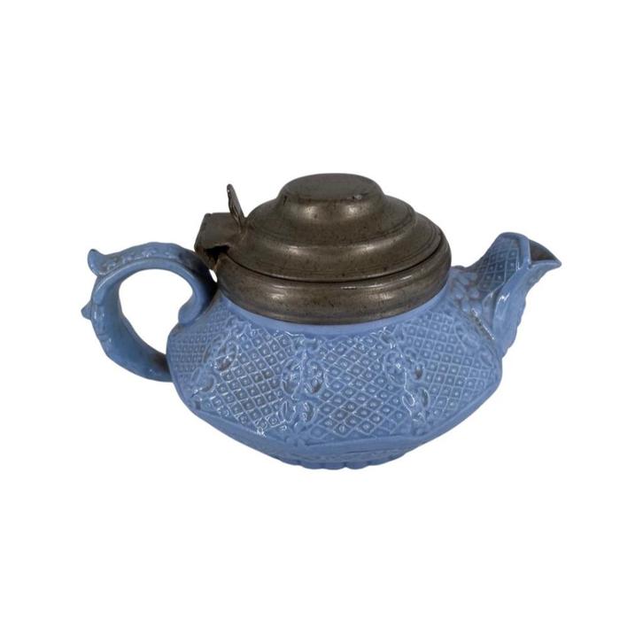 Azur-theepot van aardewerk: de kunst van theetijd, Antiek en Kunst, Antiek | Keramiek en Aardewerk, Ophalen of Verzenden