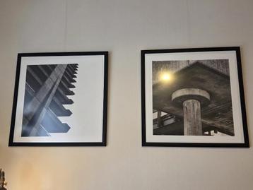 Paar grote ingelijste fotoprints beschikbaar voor biedingen
