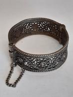 MOOIE ANTIEKE FILIGRAAN SLAVENBAND MET BLOEMEN MOTIEF, Ophalen, Gebruikt, Zilver, Overige materialen