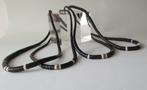 Kett. KT09:Mooie Zwarte Schelp ketting-41+43cm. met Wit, Handtassen en Accessoires, Kettingen, Verzenden, Nieuw, Zwart, Steen of Mineraal