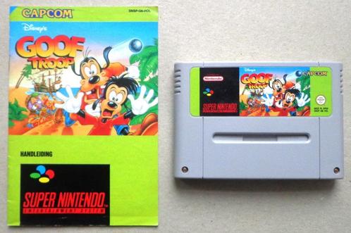 Disney's Goof Troop voor de Europese Super Nintendo + boekje, Games en Spelcomputers, Games | Nintendo Super NES, Gebruikt, Ophalen of Verzenden