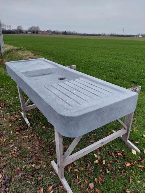 Massieve arduinen wastafel met dubbel aanrecht, Tuin en Terras, Barbecue-accessoires, Zo goed als nieuw, Ophalen
