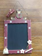 Decoratief krijtbord met bloemen en beertje 46 x 28 cm, Ophalen of Verzenden, Gebruikt