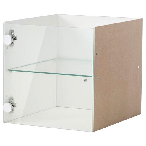 KALLAX frame met glazen deur, wit, 33x33 cm, Huis en Inrichting, Kasten | Lockerkasten, Zo goed als nieuw, Ophalen