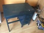 Retro school bureau voor kind blauwzilver + vernist, Ophalen, Gebruikt, Bureau