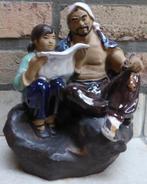 Keramieke Chinese Mudman - Man met kind - Mudman Figurines, Comme neuf, Humain, Enlèvement ou Envoi