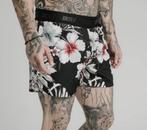 Short de bain SikSilk homme maillots de fleuris pour hommes, Enlèvement ou Envoi, Taille 46 (S) ou plus petite, Noir, Short de bain
