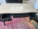 Bureau in zwart mangohout, Huis en Inrichting, Bureaus, Ophalen, Met wielen, Gebruikt, Bureau
