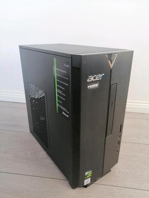 Gaming PC Acer TC-895 GTX1650 I5 8GB SSD 256Gb 1TB + MSI 24", Informatique & Logiciels, Ordinateurs de bureau, Utilisé, 2 à 3 Ghz