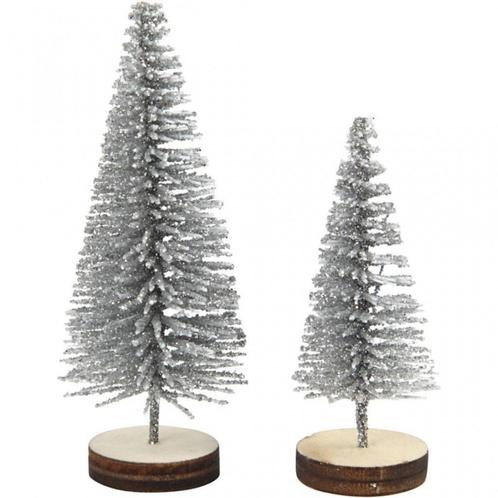 Mini kerstboompjes zilver 7+6cm 5 stuks decoratie kerst, Hobby en Vrije tijd, Overige Hobby en Vrije tijd, Nieuw, Ophalen of Verzenden